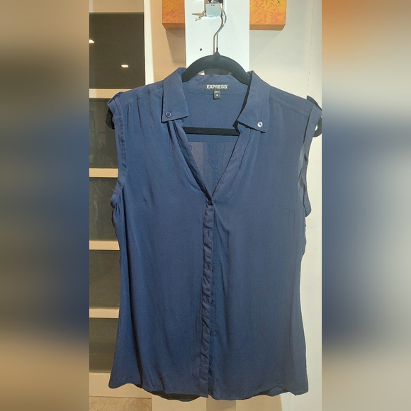 Express Tops - Express Navy Sleeveless Blouse
